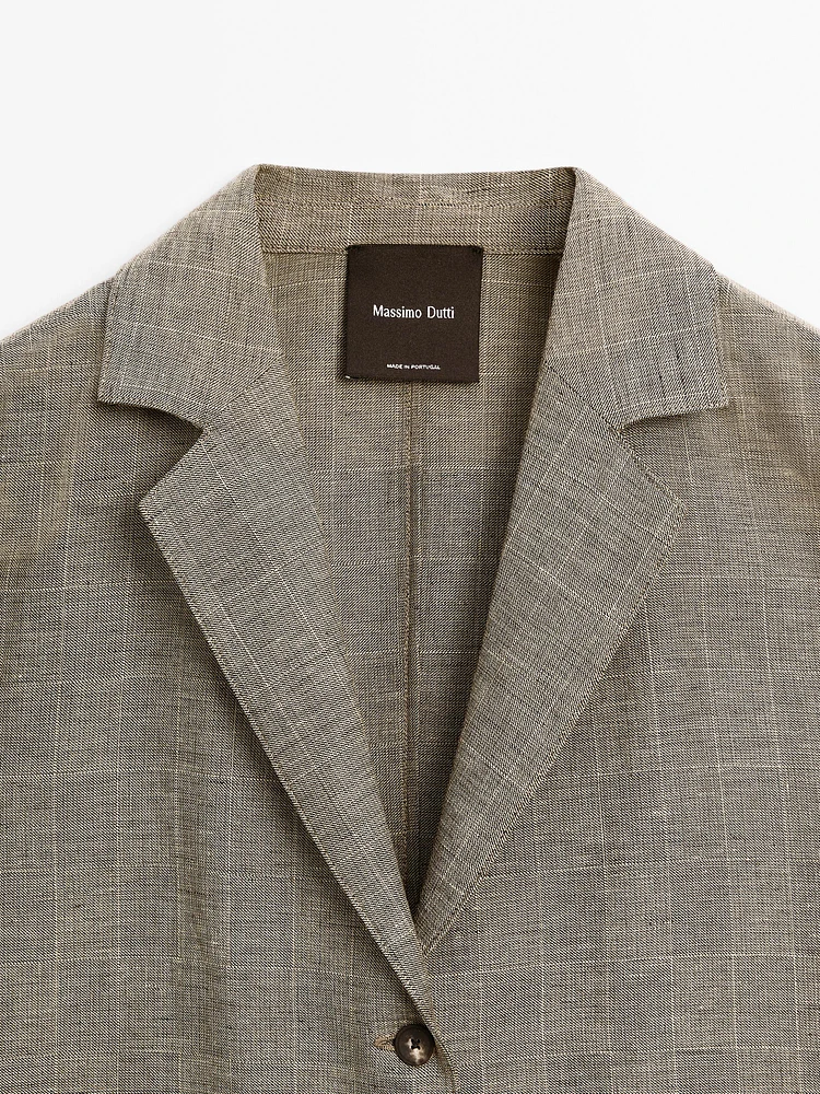 Blazer coton léger à carreaux