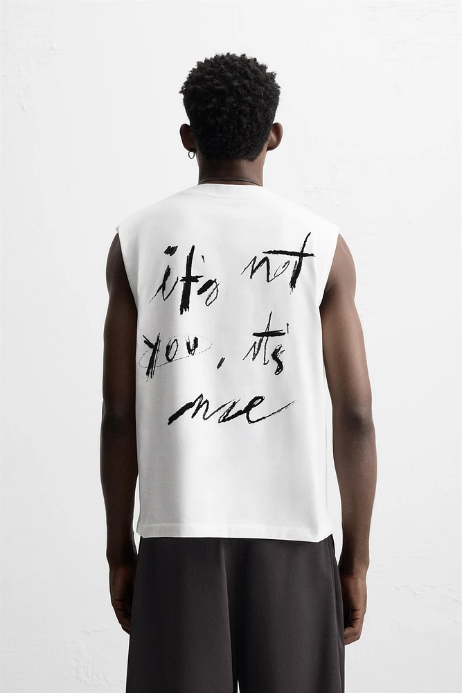 RELAXED FIT TEXT TANK TOP