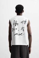 RELAXED FIT TEXT TANK TOP