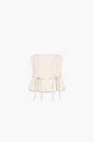 TOP SATINÉ BUSTIER LACETS