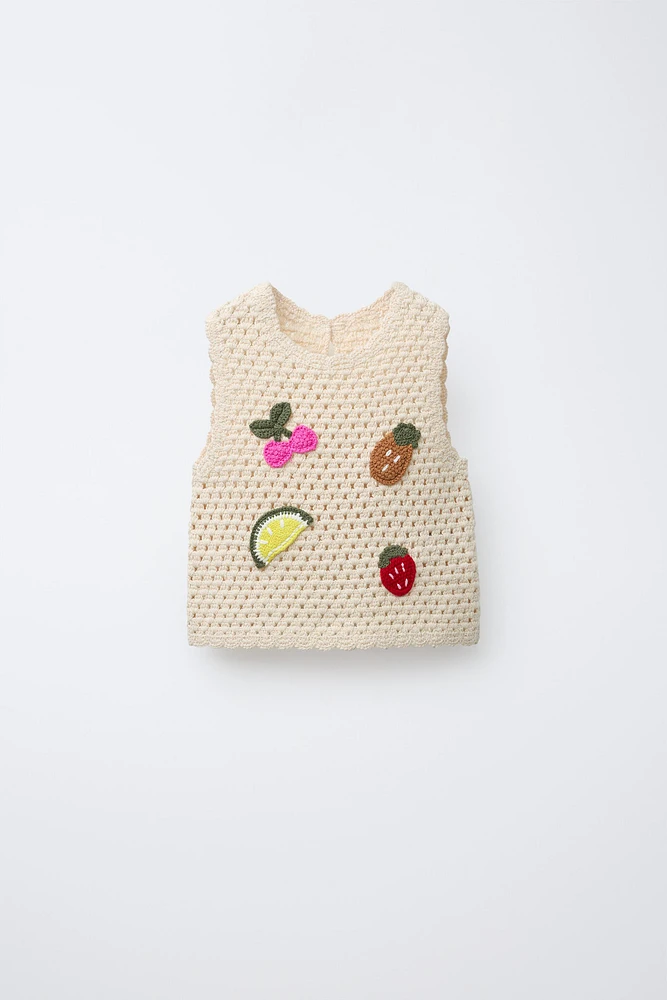 CROCHET FRUIT KNIT TOP