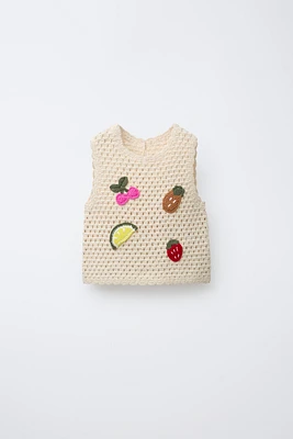 CROCHET FRUIT KNIT TOP