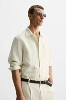 LIMITED EDITION LINEN WOOL HERRINGBONE OVERSHIRT