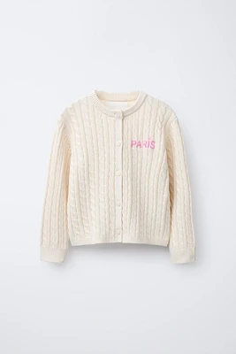 CABLE-KNIT CARDIGAN