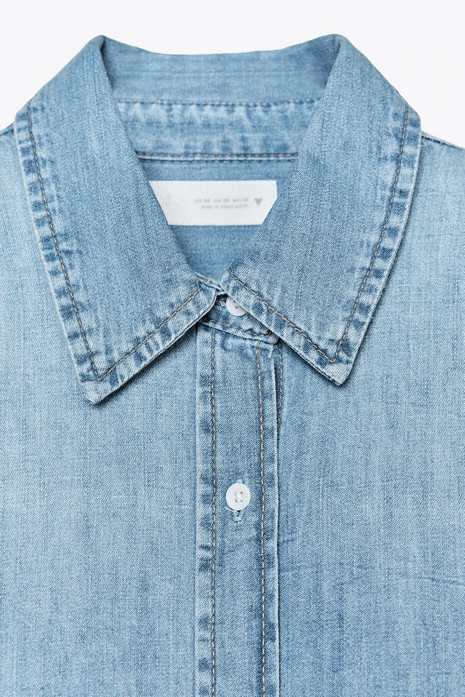 CHEMISE COURTE EN JEAN TRF