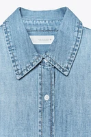 TRF CROP DENIM SHIRT