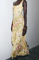 ZW COLLECTION LINEN PRINT DRESS