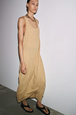 LINEN MIDI DRESS