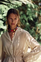 CHEMISE SEMI-TRANSPARENTE À EFFET PLISSÉ