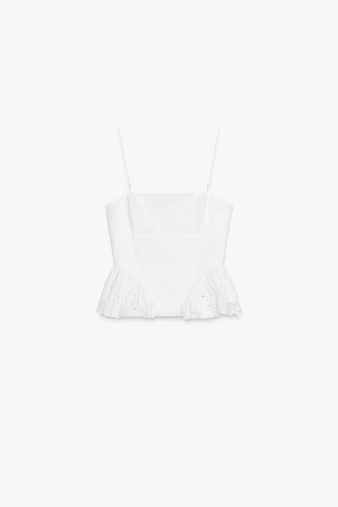 TOP EN POPELINE STYLE CORSET