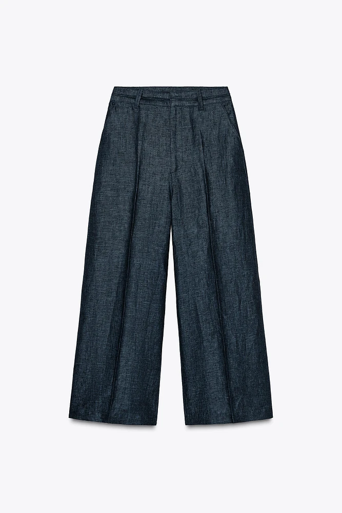 PANTALON JUPE-CULOTTE EN LIN