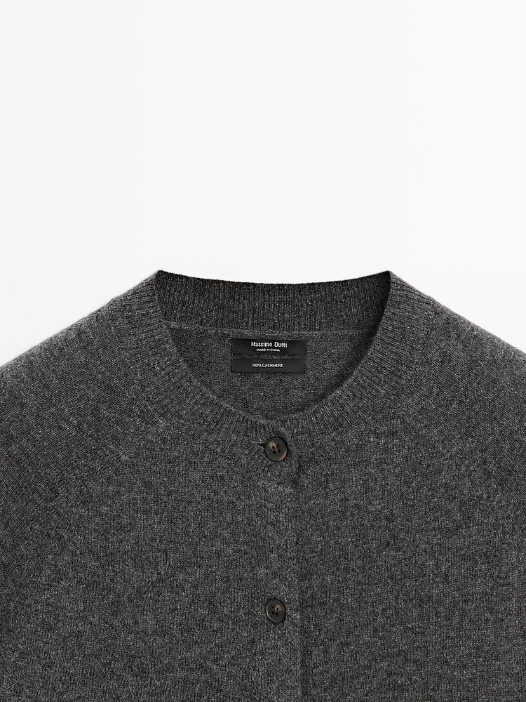 100% cashmere long sleeve cardigan