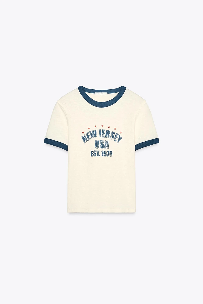 T-SHIRT FLAMMÉ INSCRIPTION