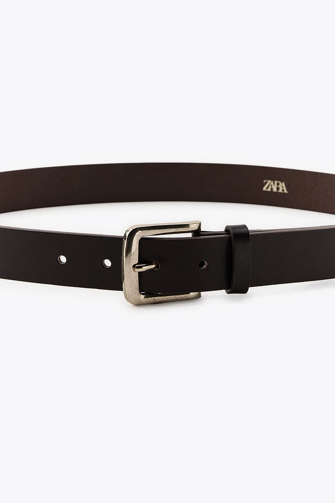 LEATHER BELT WITH FLORAL EMBROIDERY