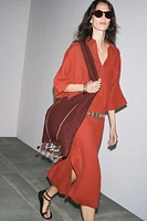 LINEN SCARF BAG WITH FRINGES