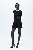 BOX PLEAT MINI DRESS