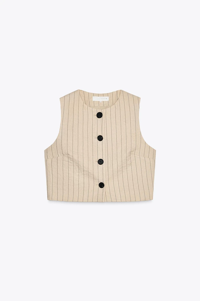 GILET COURT RAYÉ