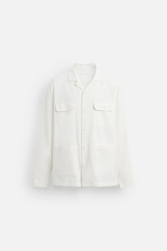 CHEMISE COTON À POCHES