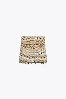 TIE-DYE BEADED MINI SKIRT