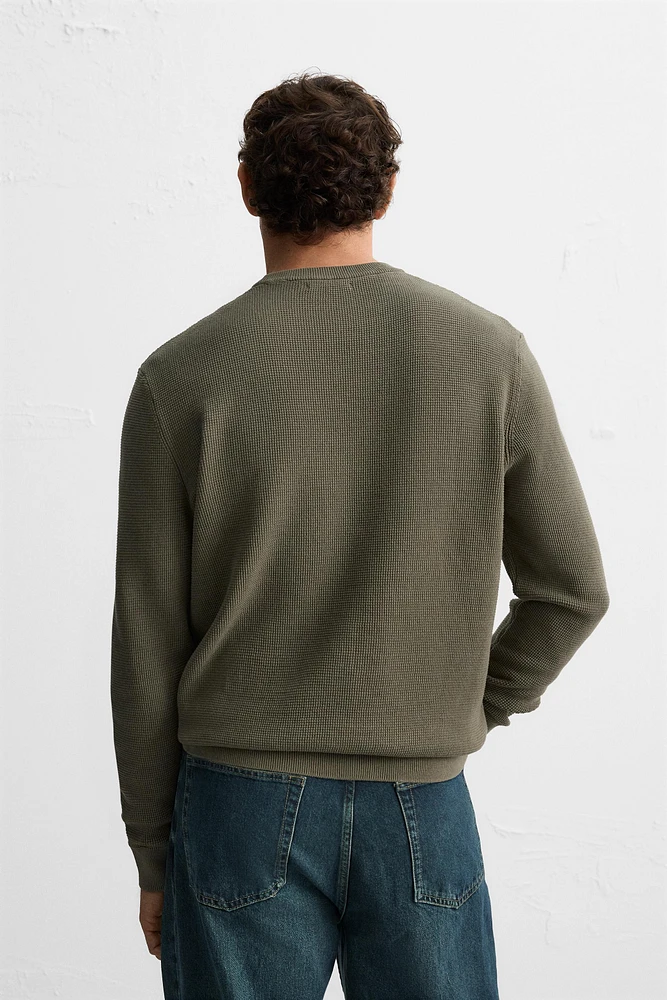 BASIC TEXTURED KNIT SWEATER