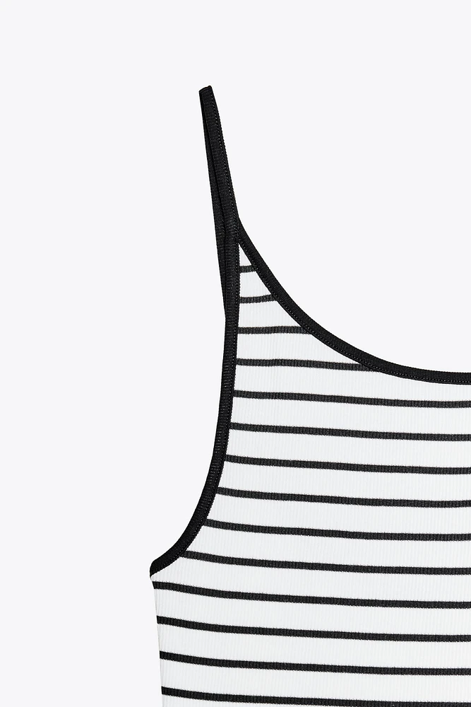 RIBBED STRAPPY TANK TOP