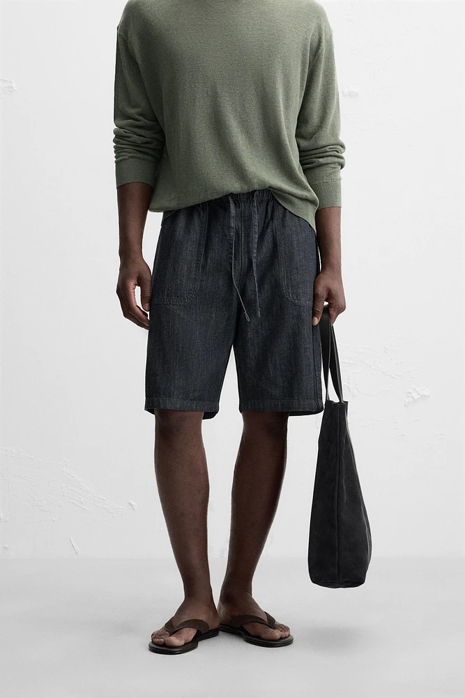 RELAXED FIT DENIM SHORTS