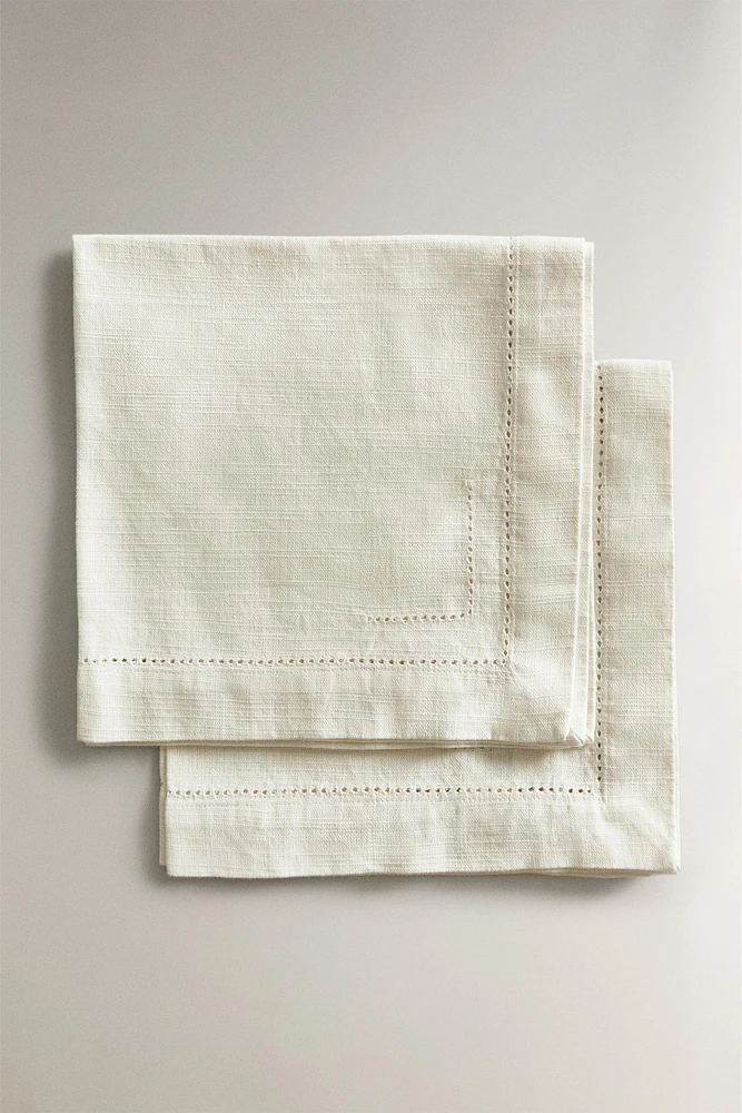 SERVIETTE DE TABLE COTON JOUR ÉCHELLE (LOT 2)