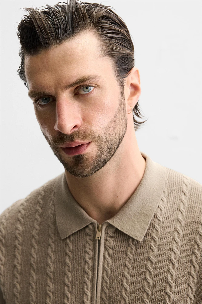 POLO EN MAILLE TORSADÉE