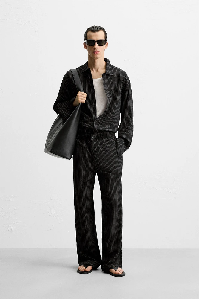PANTALON FLUIDE À RAYURES
