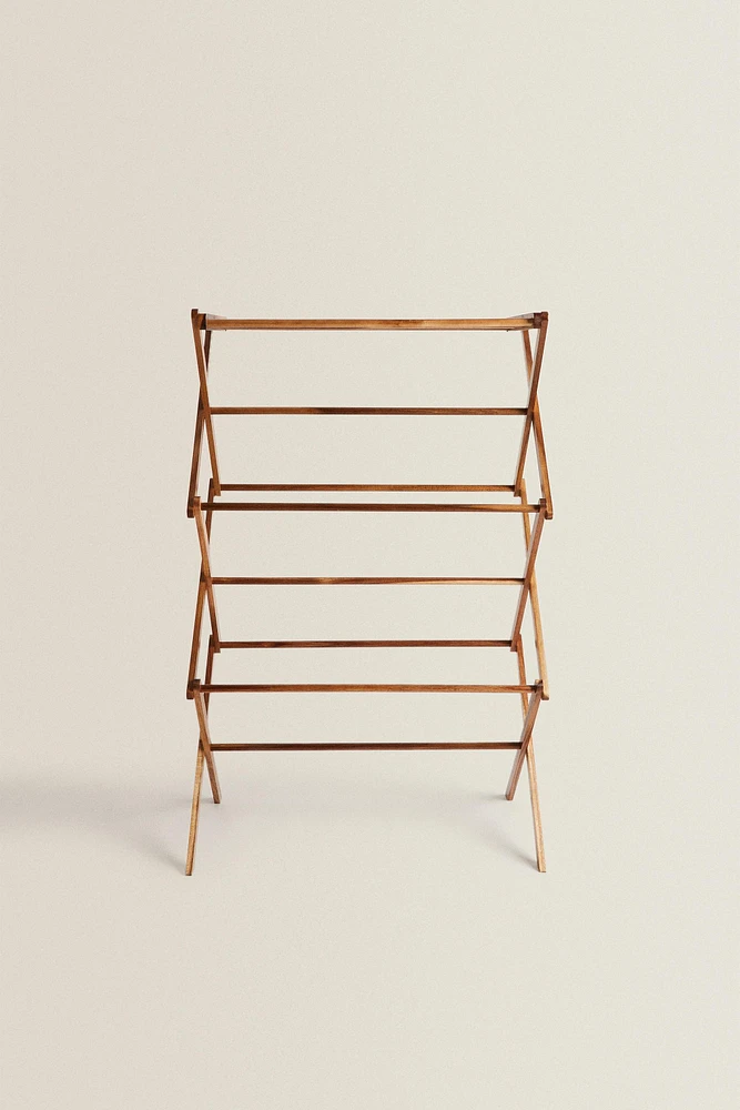 WOODEN VERTICAL FOLDING CLOTHES HORSE
