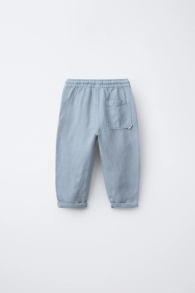 PANTALON DROIT AVEC LIN