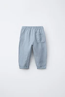 PANTALON DROIT AVEC LIN