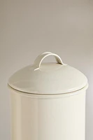 LACQUERED METAL CYLINDRICAL JAR