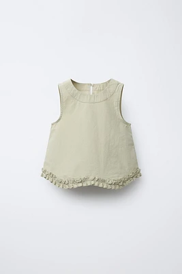 RUFFLED POPLIN TOP