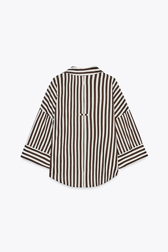 CHEMISE MANCHE LARGE AVEC LIN