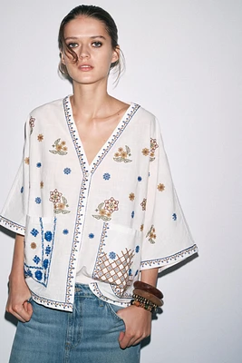 ZW COLLECTION EMBROIDERED BLOUSE