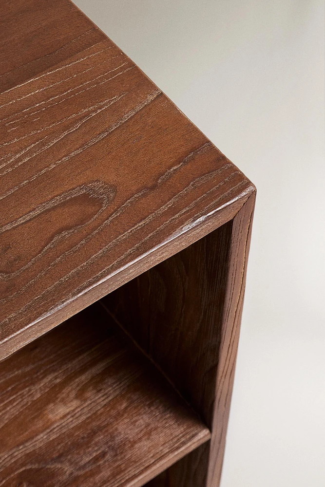LOW BOOKCASE WITH IRREGULAR SHELVES
