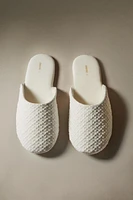 EMBROIDERED FABRIC SLIPPERS