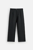 100% LINEN BELTED PANTS