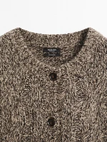 Cardigan maille moulinée 100 % cachemire