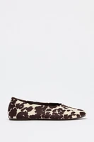 ANIMAL PRINT FABRIC BALLET FLATS