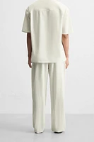 STRIPED COTTON HEMP PANTS