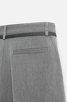 BELTED PLEATED PANTS