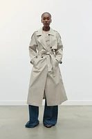 TRENCH LONG CROISÉ À CEINTURE