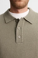 WOOL BLEND KNIT POLO