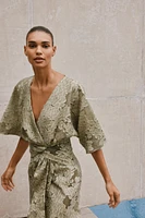 TEXTURED DRAPED DRESS