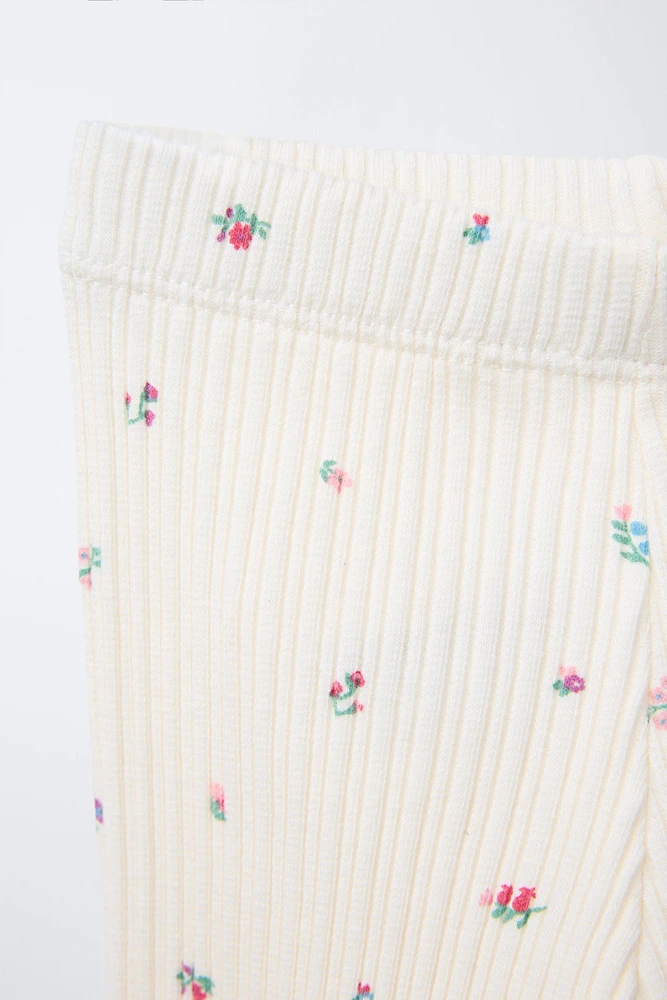 LEGGING RIB FLEURS