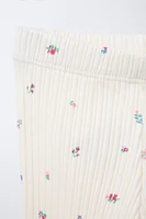 LEGGING RIB FLEURS