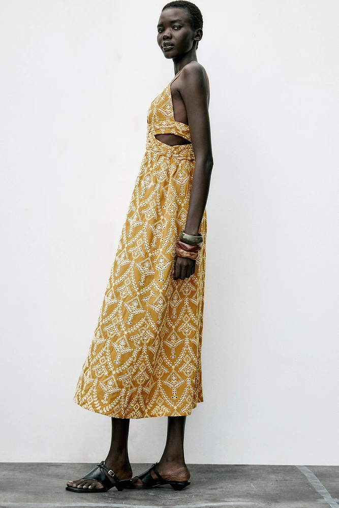 EMBROIDERED MIDI DRESS