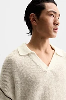 COTTON - LINEN BLEND KNIT POLO